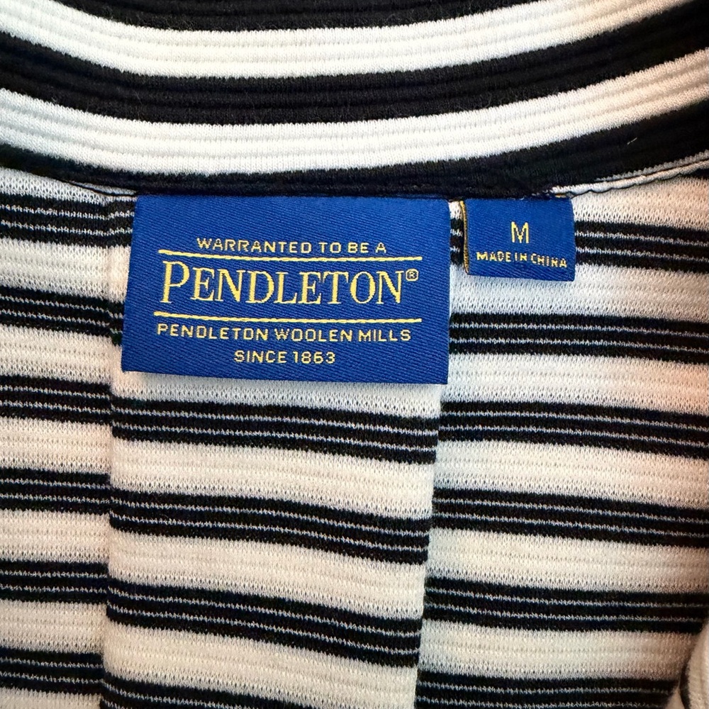 Pendleton Black White Striped Swing Jacket Blazer… - image 3
